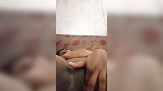 My fingering on the bed