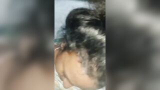 Lankan Village Girlfriend Trying So Hard to Give a Tit Job for Her Boyfriend.