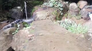 I hid behind a tree and watched the bath.