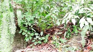 I hid behind a tree and watched the bath.