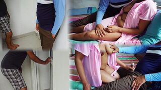 අනේ පැටියෝ එපා හබී එළියේ බලන් ඉන්නේ Sri lankan xxx Husband shares wife with bestfriend Cuckolds fuck