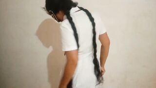 Sri Lankan school girl wearing her uniform, Sri Lanka school girl sexy video, school girl alone in room