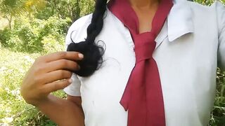 Srilankan school girl outside sexy video.asian college girl hot seen, village school girl showing her sexy with her uniform.sex