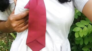 Srilankan school girl outside sexy video.asian college girl hot seen, village school girl showing her sexy with her uniform.sex